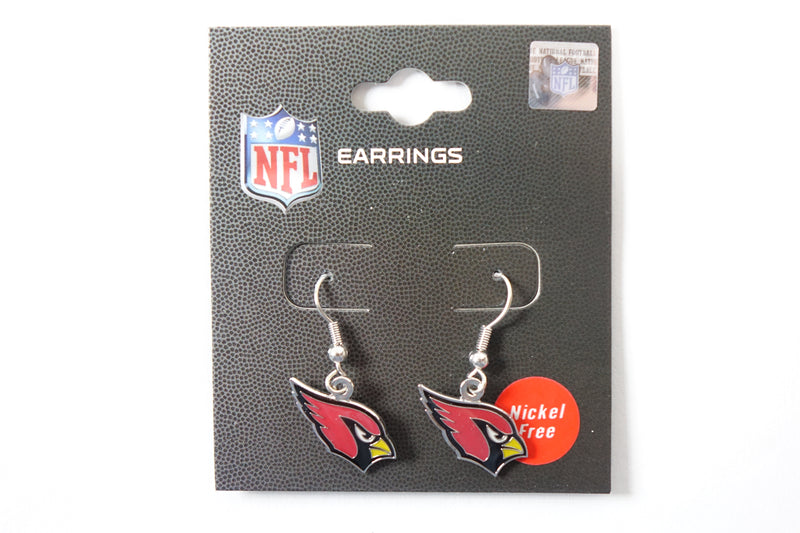 NFL Arizona Cardinals Earrings J-Hook Logo, Team Color, (BETA10214546)