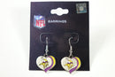 Aminco NFL Minnesota Vikings Earrings Glitter Heart One Size