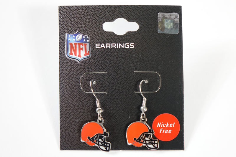 Sports Team NFL Cleveland Browns J Hook Dangle Logo Earring Set Small S