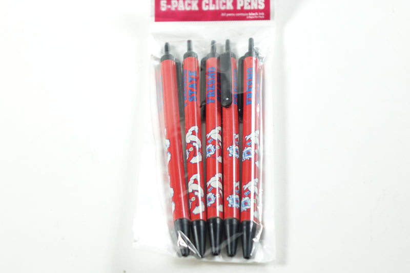 NCAA Fresno State Bulldogs 5 Pack Click Pens - Black Ink