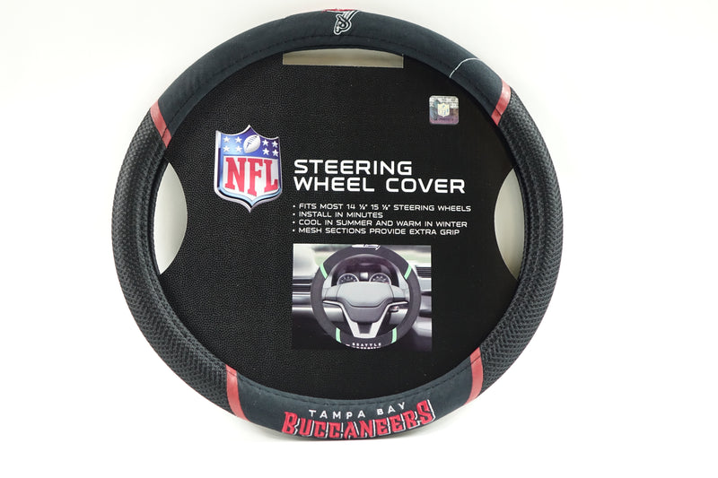 NFL Tampa Bay Buccaneers Embroidered Steering Wheel Cover 15 Inch Diameter