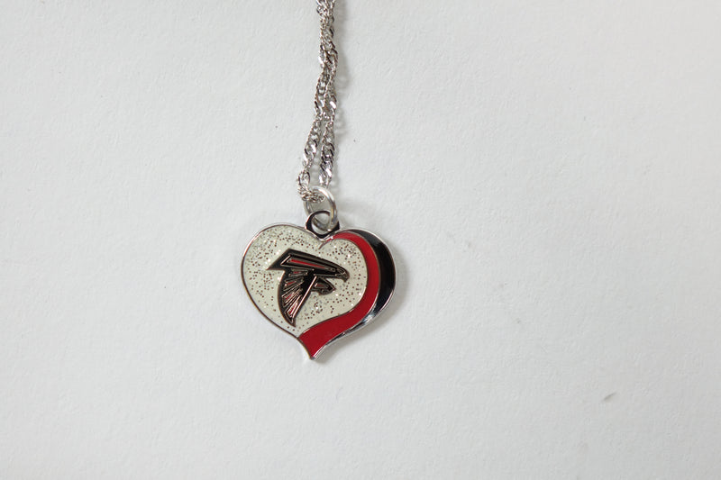 NFL Atlanta Falcons Necklace Glitter Heart