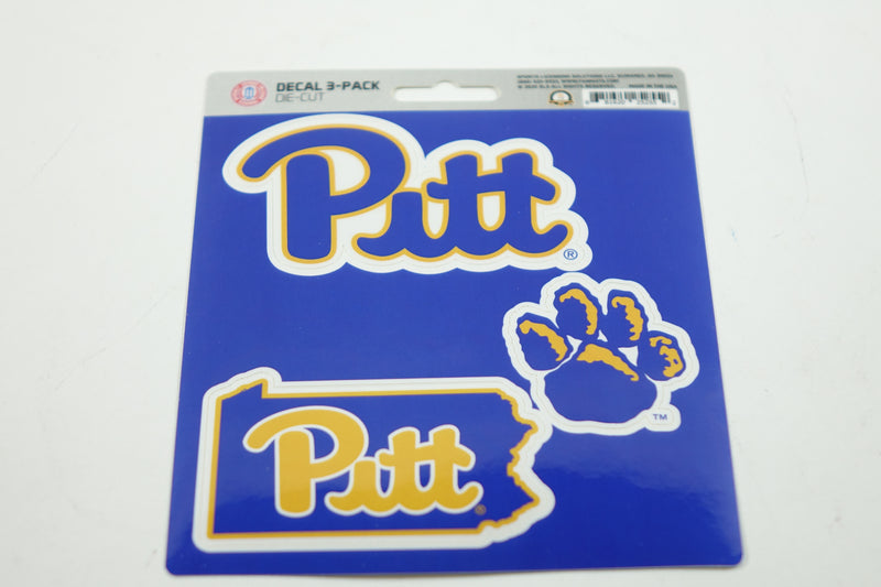 NCAA Pittsburgh Panthers Team Decal, 3-Pack Varies