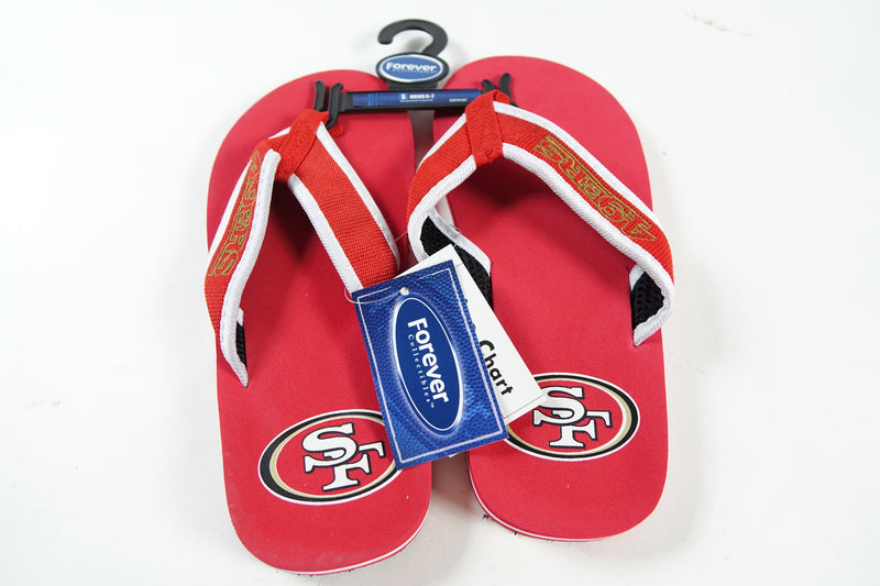 NFL San Francisco 49ers  red flipflops, men's small. S S