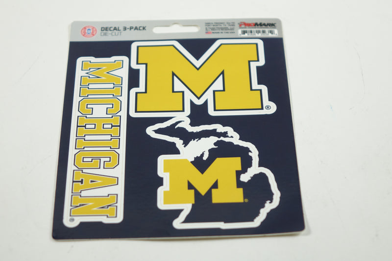 NCAA Michigan Wolverines Team Decal, 3-Pack, Yellow, 61037 Varies