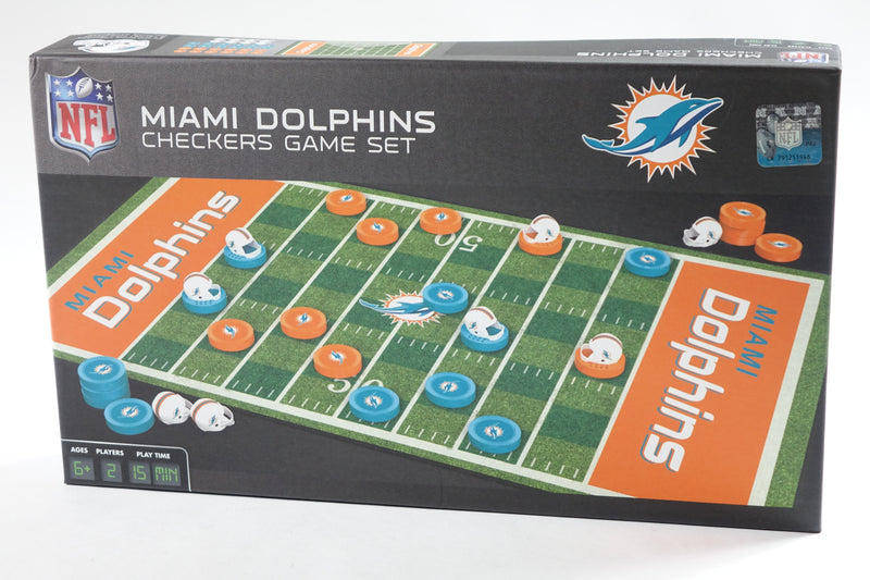 Family Game - NFL Miami Dolphins Checkers - Officially Licensed Board Game for K