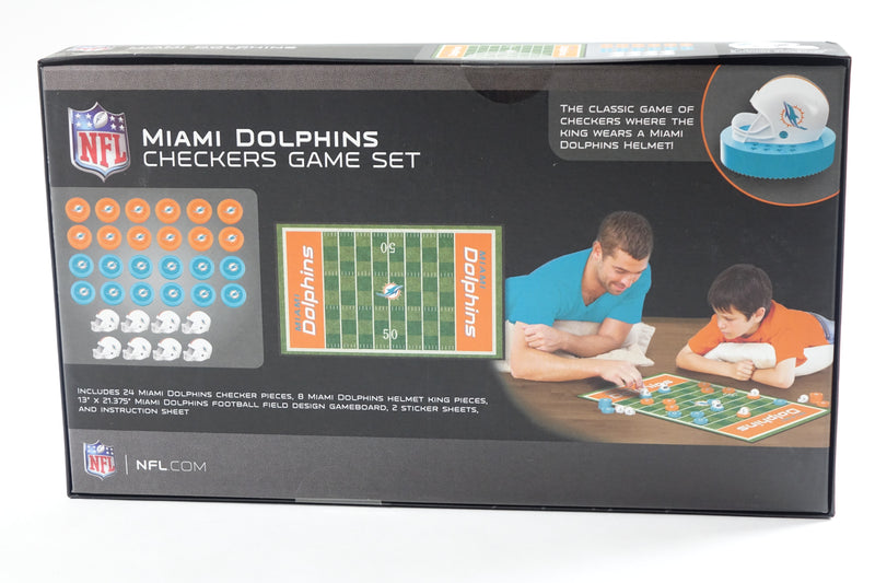 Family Game - NFL Miami Dolphins Checkers - Officially Licensed Board Game for K