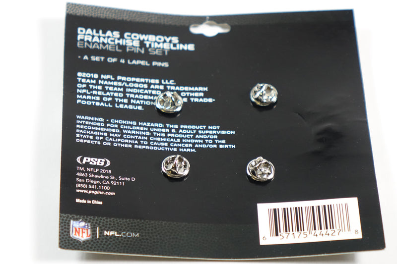 NFL Dallas Cowboys Franchise Timeline Collectible Lapel Pin Set 4-Pack