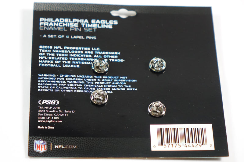 Philadelphia Eagles Lapel pin Franchise Timeline 4-pin Set NFL Pin sets silver