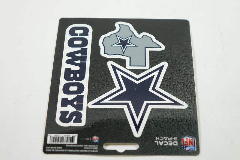 NFL Dallas Cowboys Team Decal, 3-Pack, Blue, One Size Standard