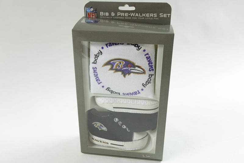 BabyFanatics 2 Piece Gift Set with Bib & Shoes NFL Baltimore Ravens 6 Months+