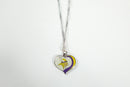 NFL Minnesota Vikings Sports Team Logo Glitter Heart Necklace