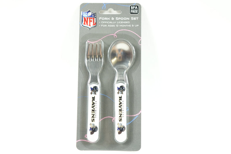 NFL Fork and Spoon Set, Baltimore Ravens, One Size (BAR10042)