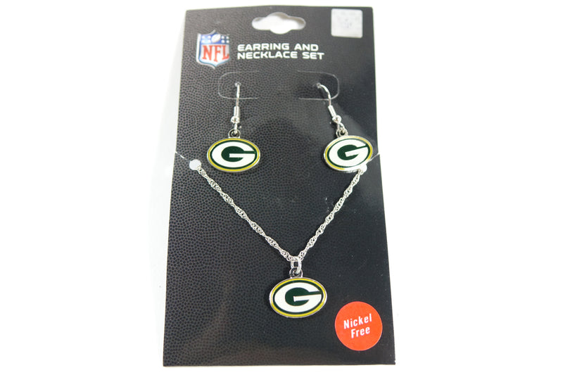 NFL Green Bay Packers GREEN BAY PACKERS EARRING/NECKLACE SET, Green, Small S