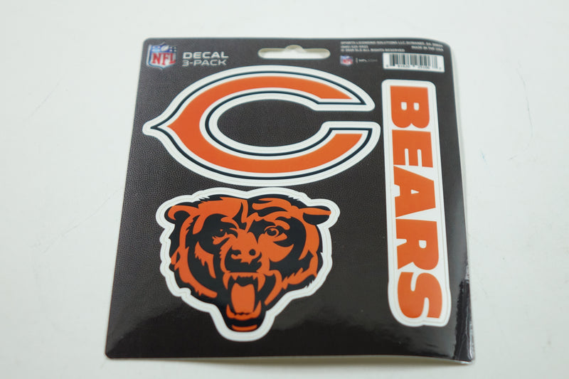 NFL Chicago Bears Team Decal, 3-Pack , Orange Standard