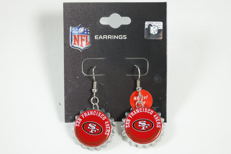 NFL San Francisco 49Ers Bottle Cap Earrings