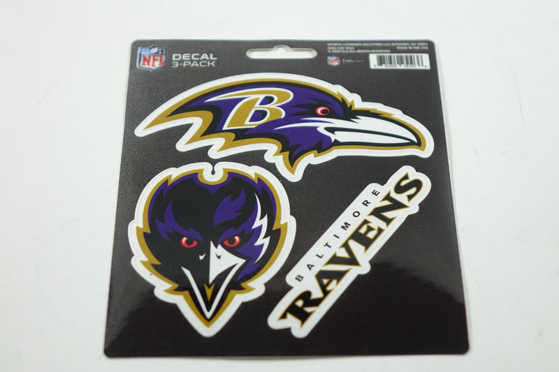 NFL Baltimore Ravens Team Decal, 3-Pack Standard