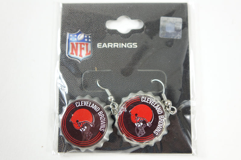 NFL Cleveland Browns Earrings Bottle Cap 12 x 6"