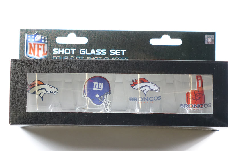 PSG, NFL Denver Broncos Shot Glass Set4 Pack Shot Glass Set One Size (Pack of 4)