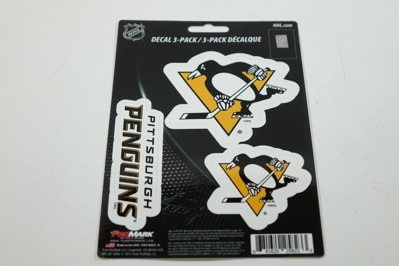 NHL Pittsburgh Penguins Team Decal, 3-Pack, Black, One Size Varies