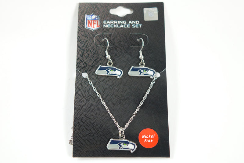 NFL Seattle Seahawks SEATTLE SEAHAWKS EARRING/NECKLACE SET, Blue, Small S