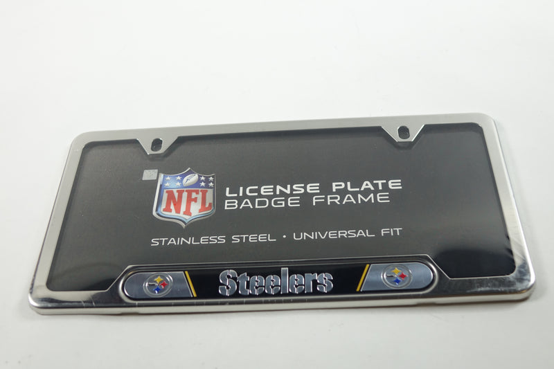 NFL Pittsburgh Steelers Embossed Steel License Plate Frame 6.25" x 12.25"