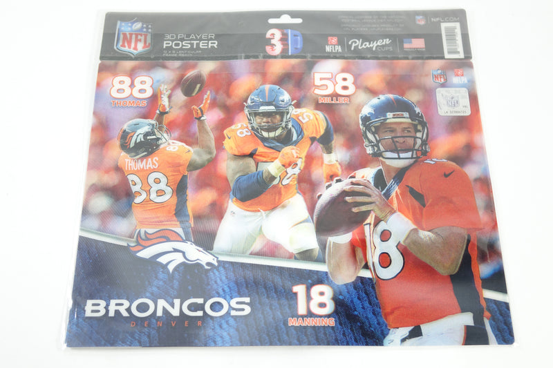 NFL Denver Broncos 3D Poster, Thomas, Miller, Manning.