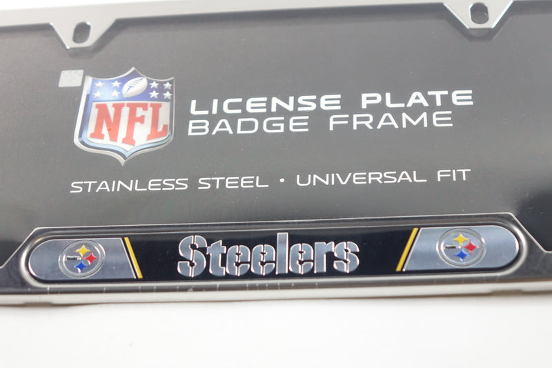 NFL Pittsburgh Steelers Embossed Steel License Plate Frame 6.25" x 12.25"