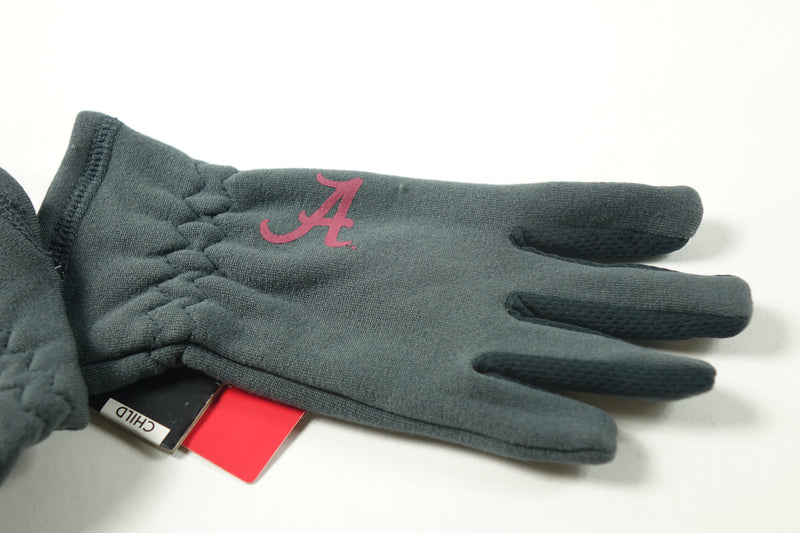 NCAA Alabama Crimson Tide Children's Thermal cold weather fleece gloves.