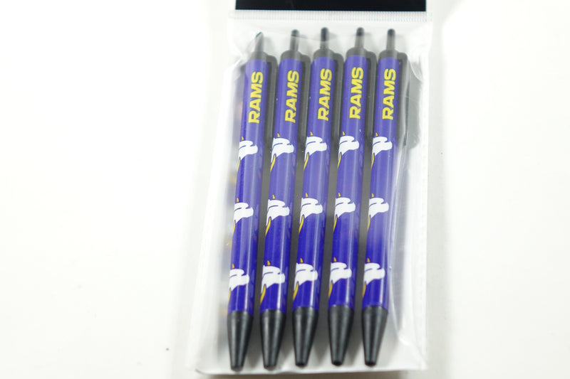 NFL Los Angeles Rams 5-Pack Click Pens- Black Ink