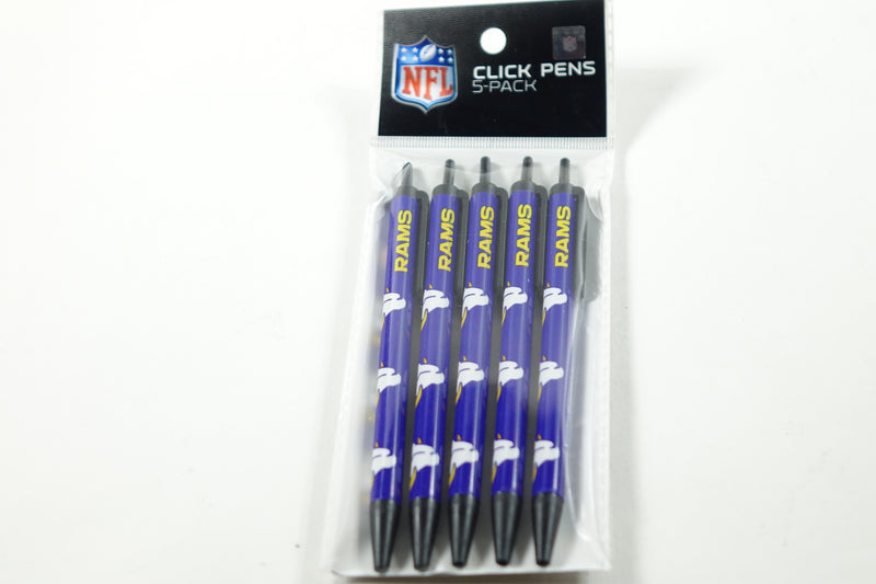 NFL Los Angeles Rams 5-Pack Click Pens- Black Ink