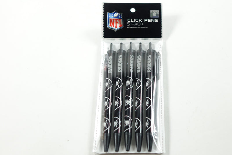 NFL Oakland Raiders Disposable Black Ink Click Pens, 5-Pack