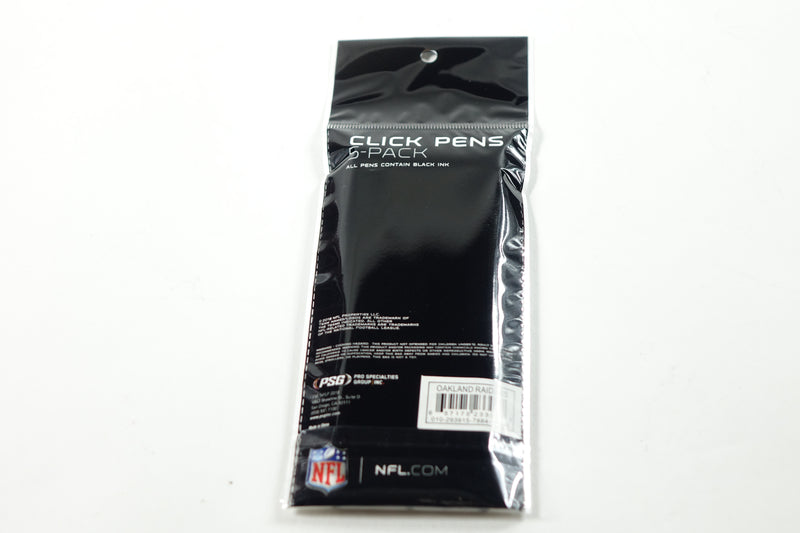 NFL Oakland Raiders Disposable Black Ink Click Pens, 5-Pack