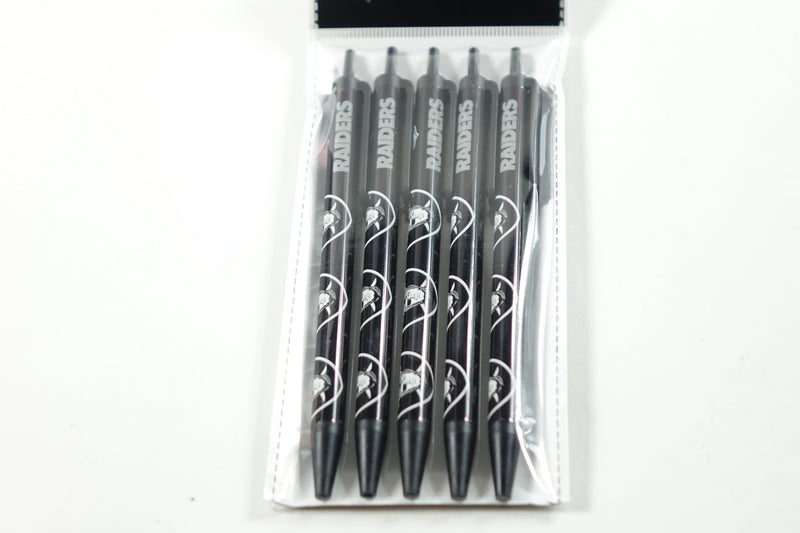 NFL Oakland Raiders Disposable Black Ink Click Pens, 5-Pack