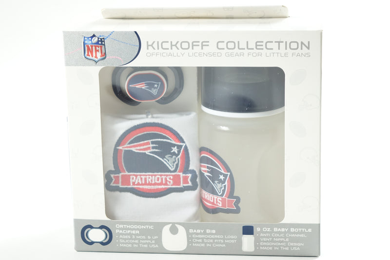 NFL New England Patriots Kickoff Collection, Bib, Bottle and Pacifier