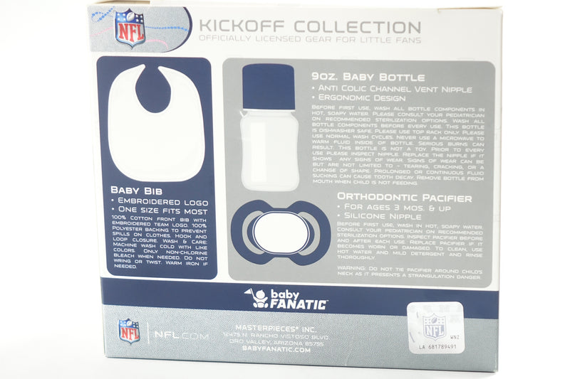 NFL New England Patriots Kickoff Collection, Bib, Bottle and Pacifier