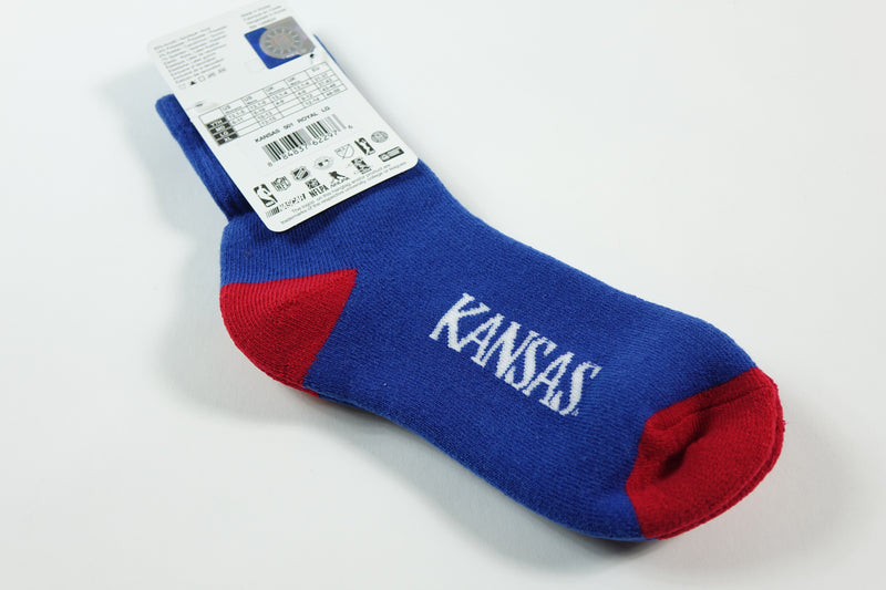 For Bare Feet Adult NCAA Crew Socks Size: Adult Large - Kansas Univ L