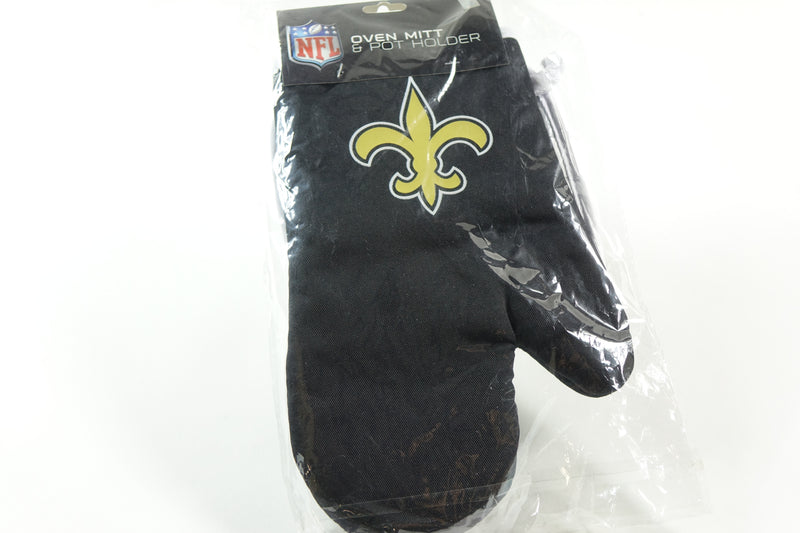 Orleans Saints NFL Black Oven Mitt & Holder Set One Size