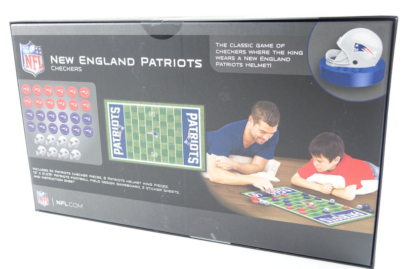 NFL New England Patriots Checkers Board Game Set, For 2 Players, Ages 6+