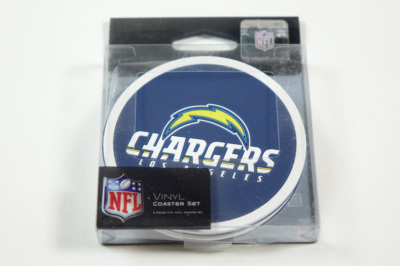 NFL Los Angeles Chargers Vinyl Coaster Set (Pack of 4) 4"