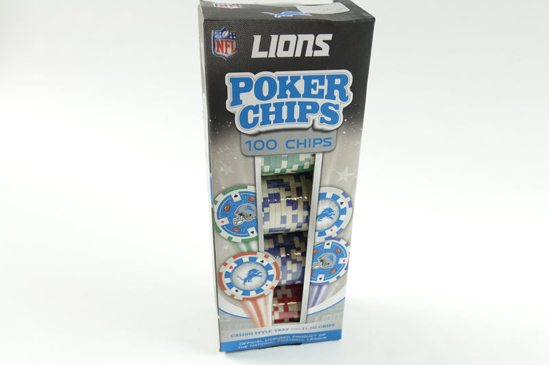 NFL Detroit Lions Poker Chips, 100 Piece, DEL3120