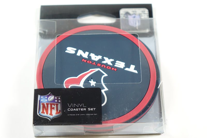 NFL Houston Texans Vinyl Coaster Set (Pack of 4) 4"