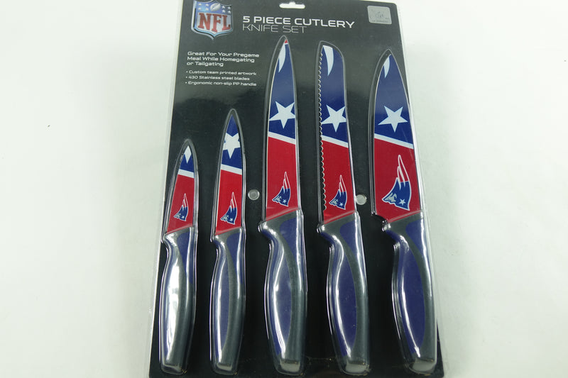 Sportsvault NFLNew England Patriots Knife Set - Kitchen - 5 Pack