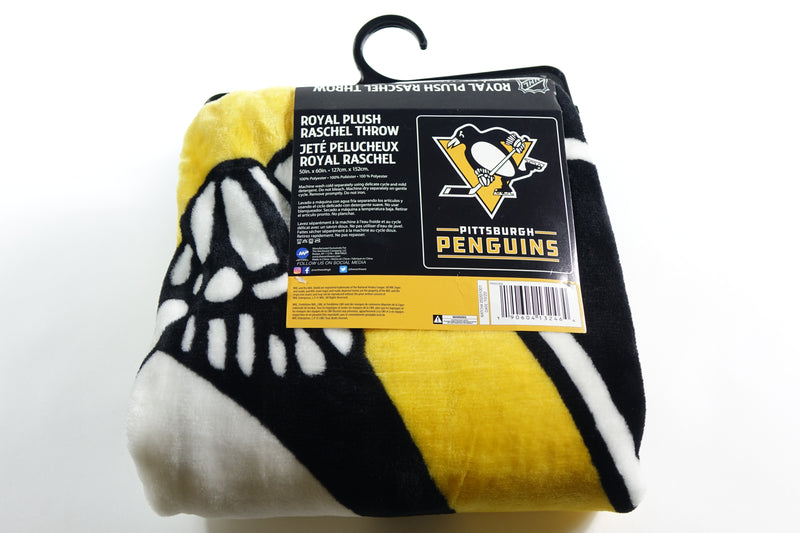 NHL Pittsburgh Penguins 50" x 60" Raschel Design Blanket, One Size