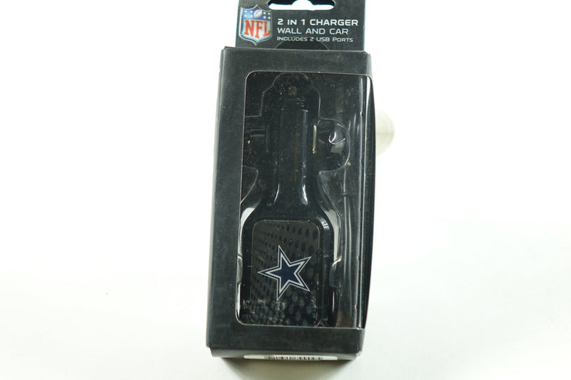 NFL Dallas Cowboys 2-in-1 Wall and Car Charger, Blue