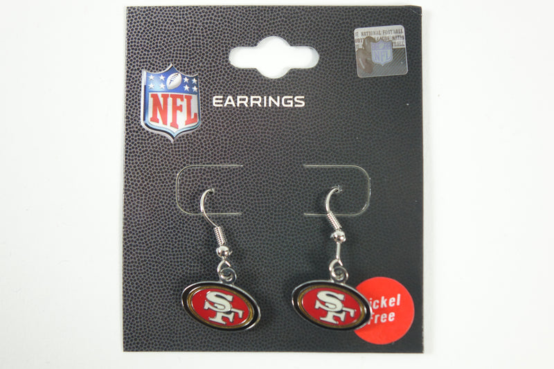 NFL San Francisco 49ers Unisex J-HOOK Earrings, Red, Small S S