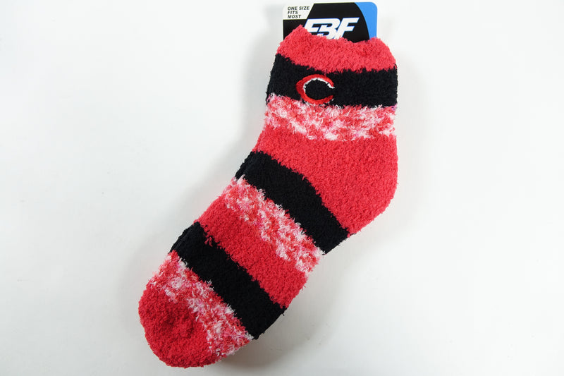 Fuzzy Zebra Socks MLB Cinncinnati Reds