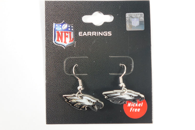 PSG NFL Philadelphia Eagles Earrings J-Hook Logo, Team Color, (psgls026472 Small