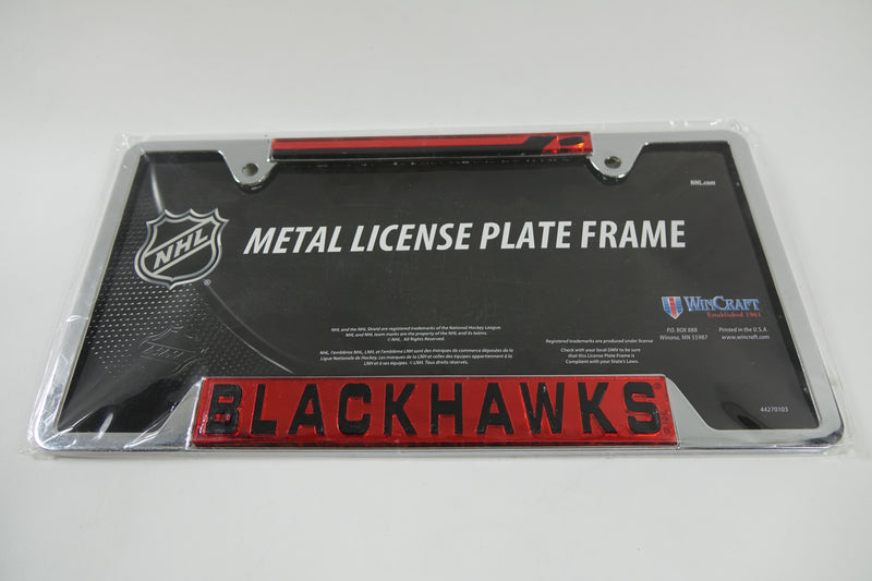 NHL Chicago Blackhawks Metal License Plate Frame