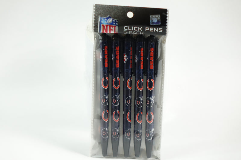 NFL Chicago Bears Retractable Click Pens - 5 Pack